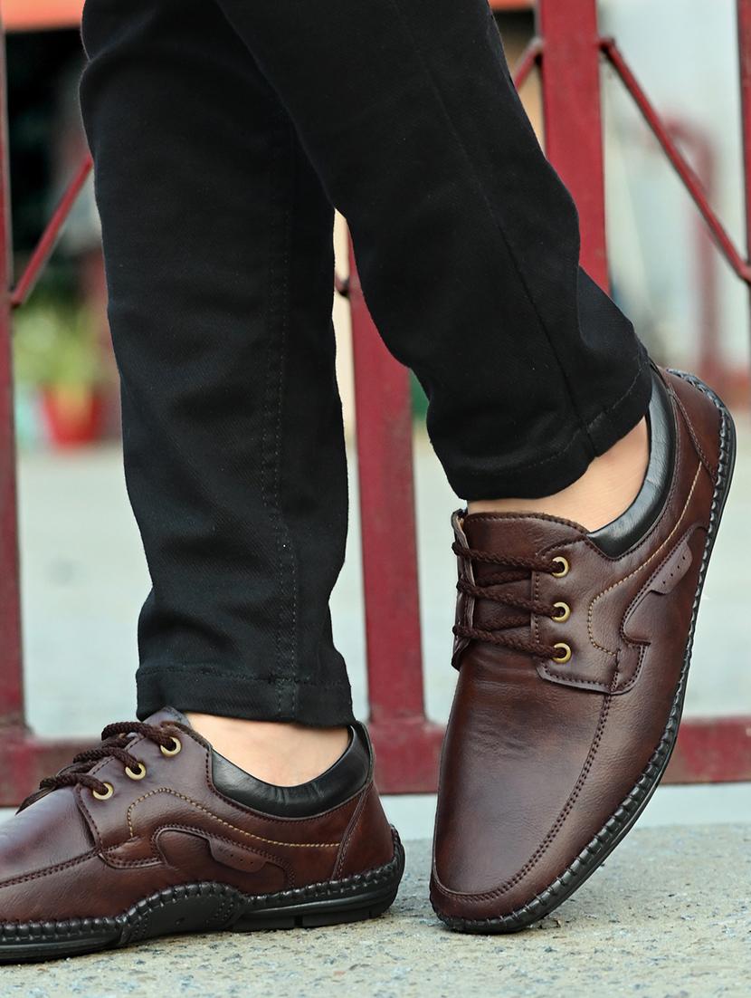 brown lace-up casual shoes - 21333297 - Zoom Image - 0