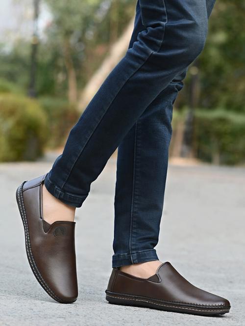 men brown slip on shoes - 21333302 - Standard Image - 0