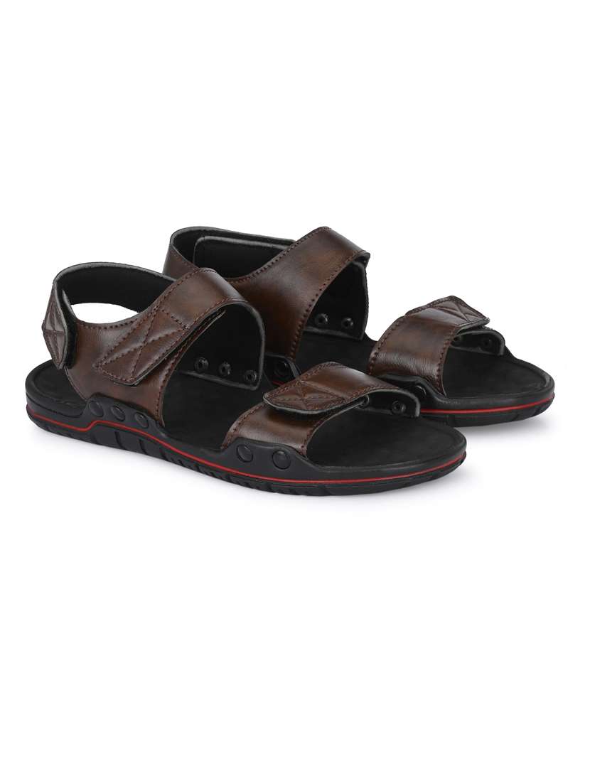 men brown back strap sandal - 21333323 -  Standard Image - 1