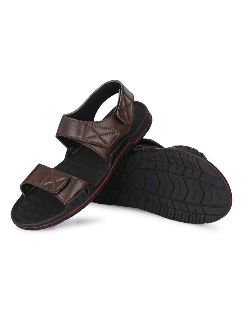 men brown back strap sandal - 21333323 -  Standard Image - 4