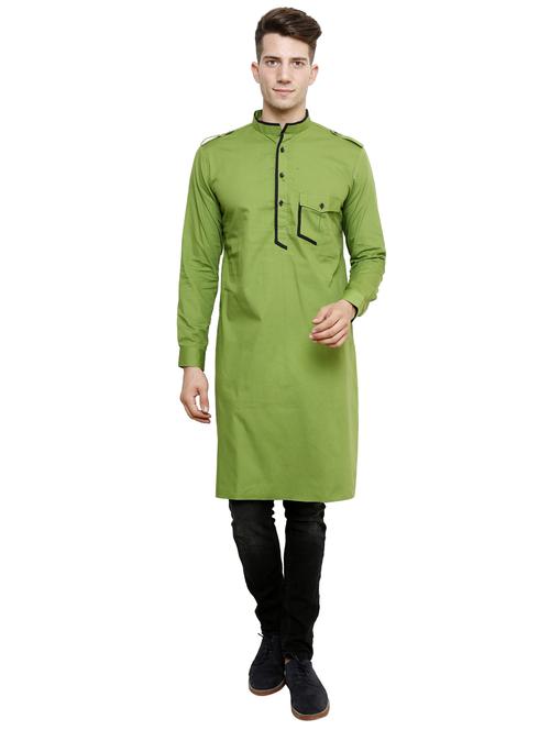men mandarin neck solid kurta - 21333530 -  Standard Image - 0