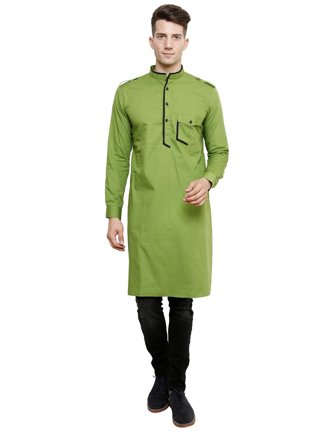 men mandarin neck solid kurta - 21333530 -  Zoom Image - 0