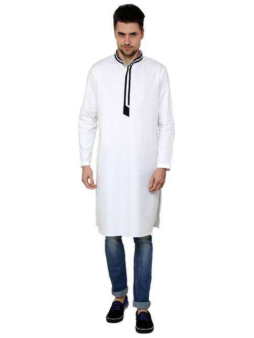 men mandarin neck solid kurta - 21333537 -  Standard Image - 0