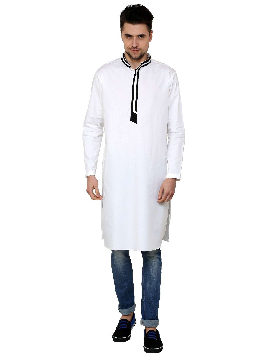 men mandarin neck solid kurta