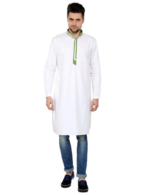 men mandarin neck solid kurta - 21333538 - Standard Image - 0