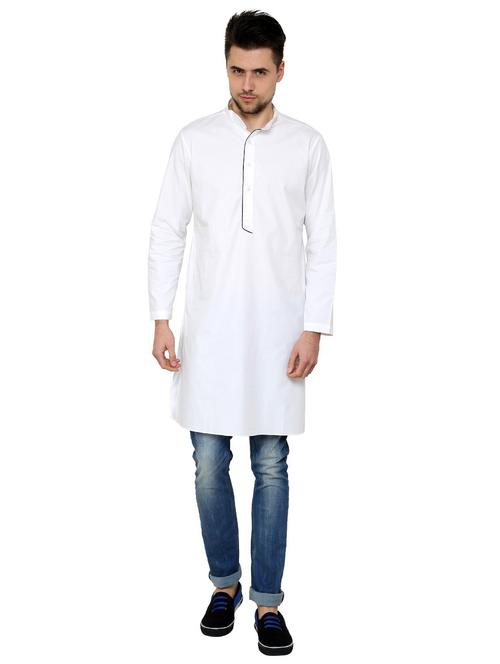 men mandarin neck solid kurta - 21333539 - Standard Image - 0