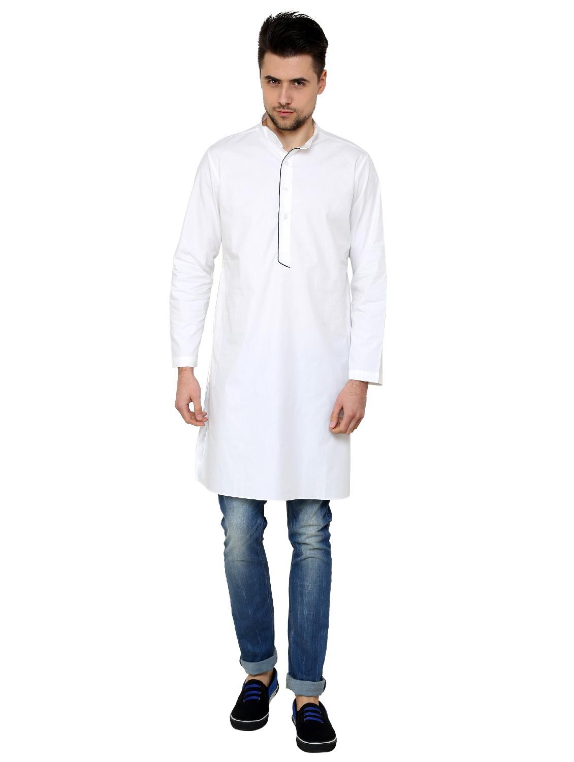 men mandarin neck solid kurta - 21333539 - Zoom Image - 0