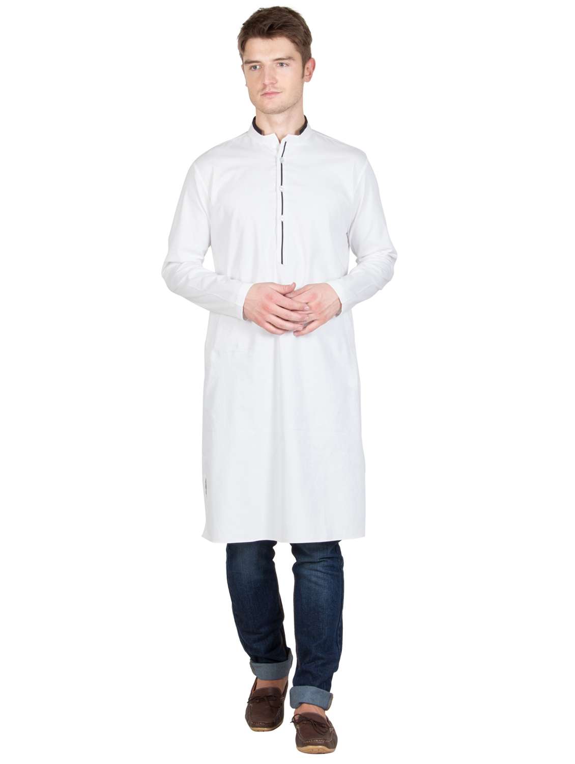 men mandarin neck solid kurta