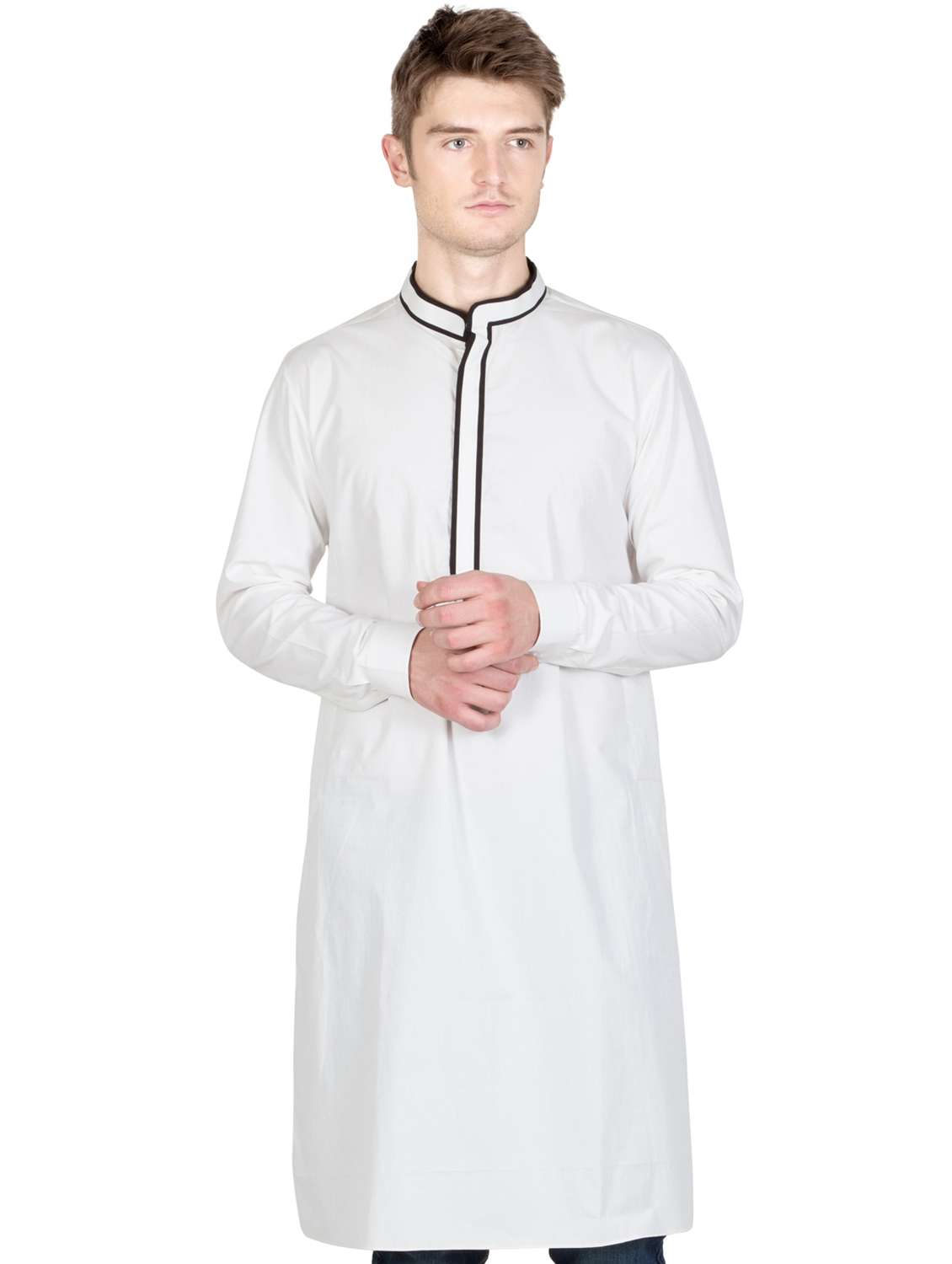 men mandarin neck solid kurta