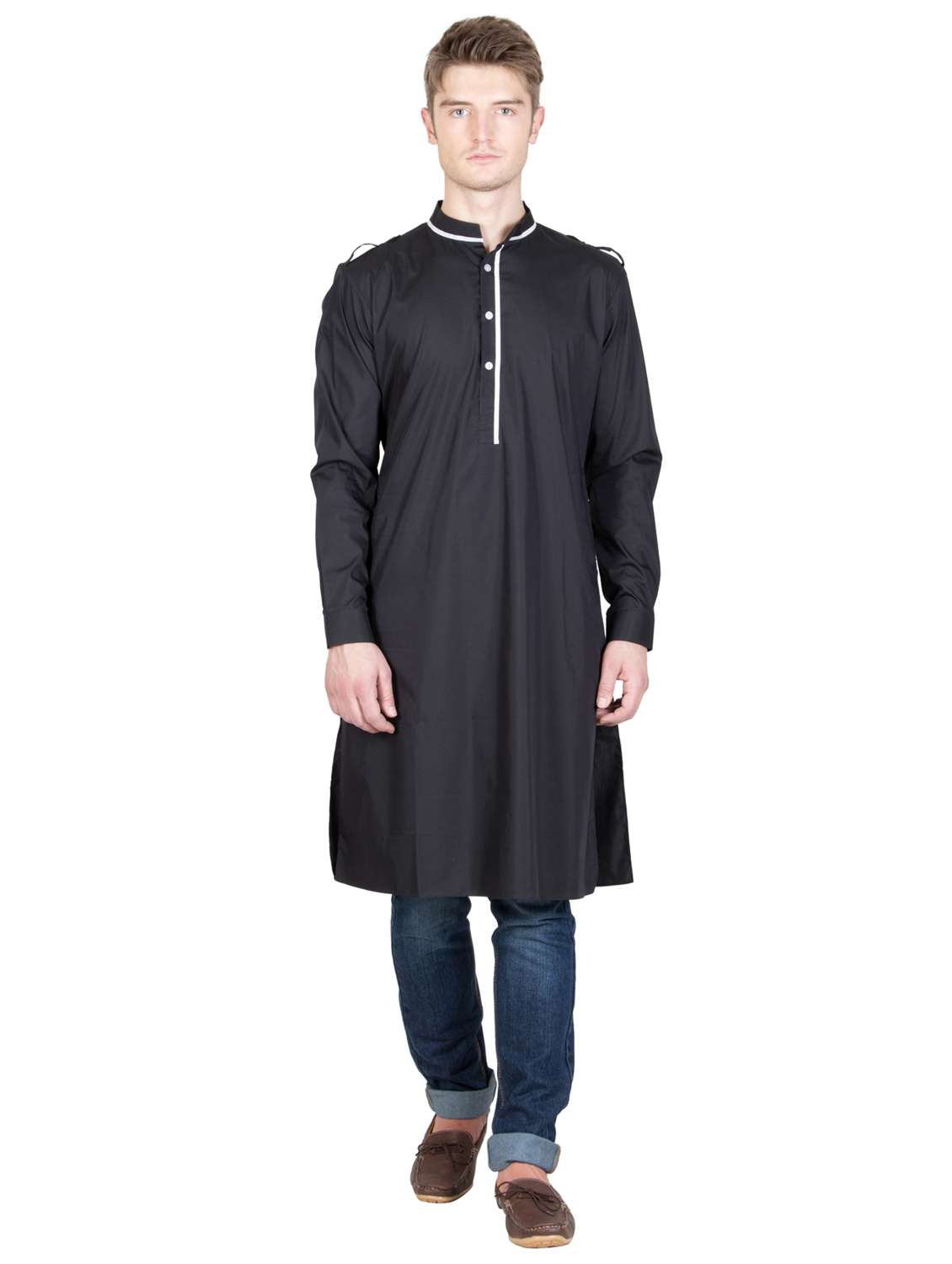 men mandarin neck solid kurta