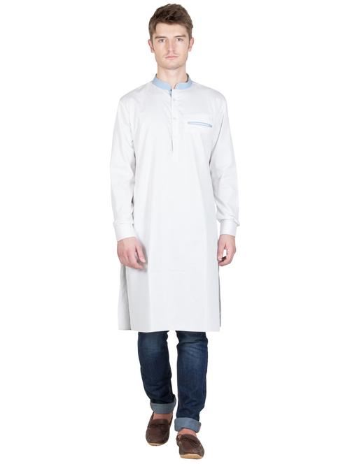 men mandarin neck solid kurta - 21333546 - Standard Image - 0
