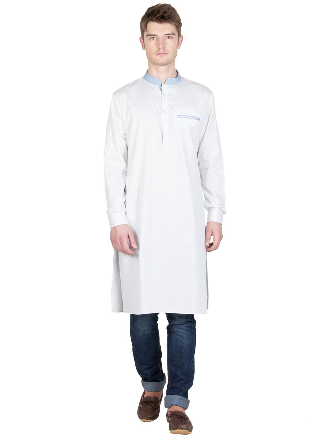 men mandarin neck solid kurta - 21333546 - Zoom Image - 0