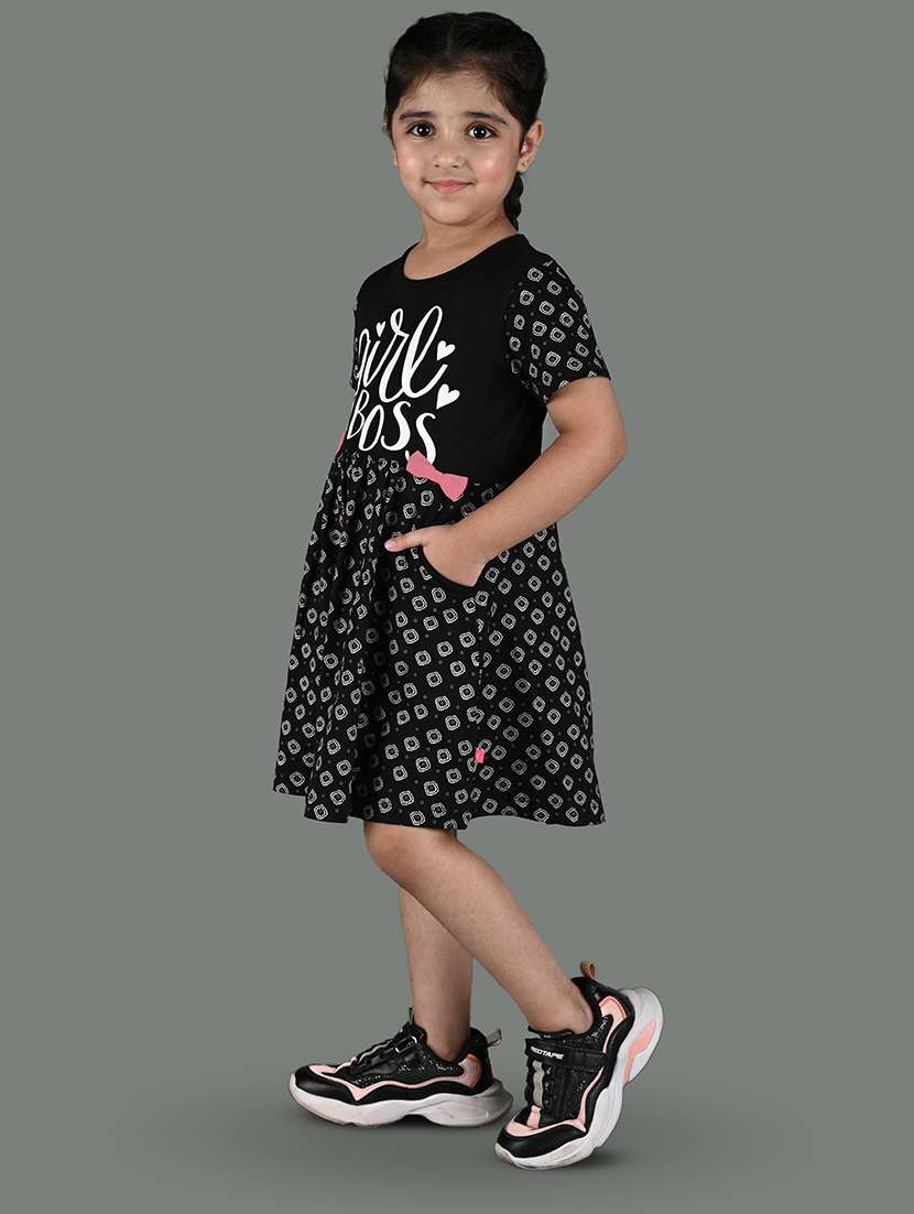 girls black cotton frock - 21333553 -  Standard Image - 1
