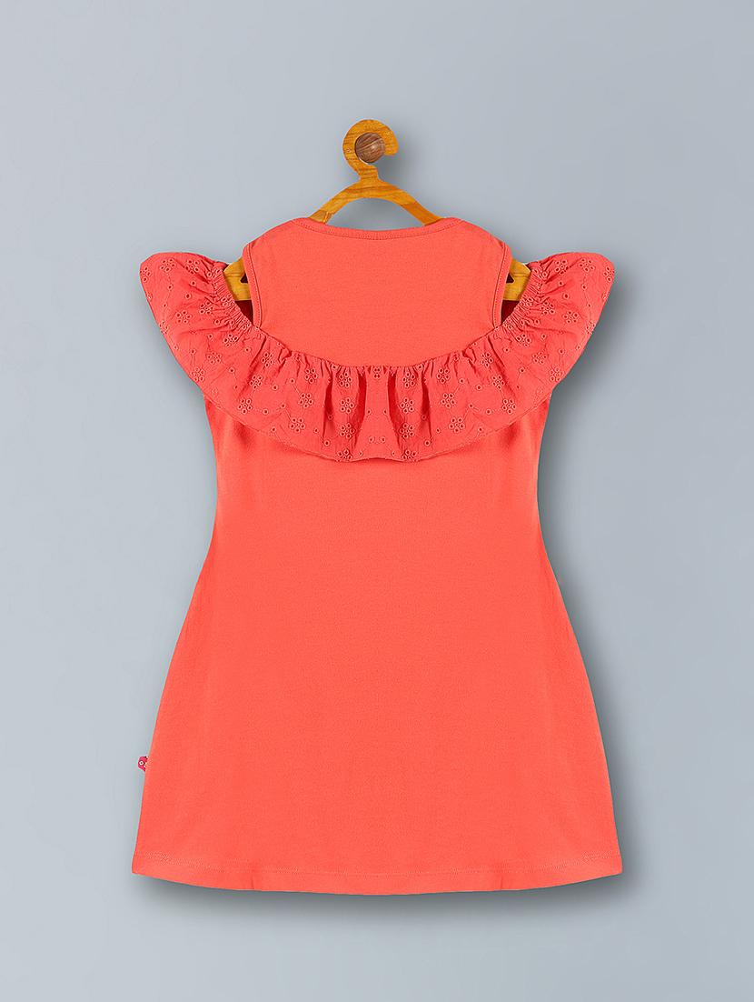 kids coral cotton frock - 21333562 - Standard Image - 1