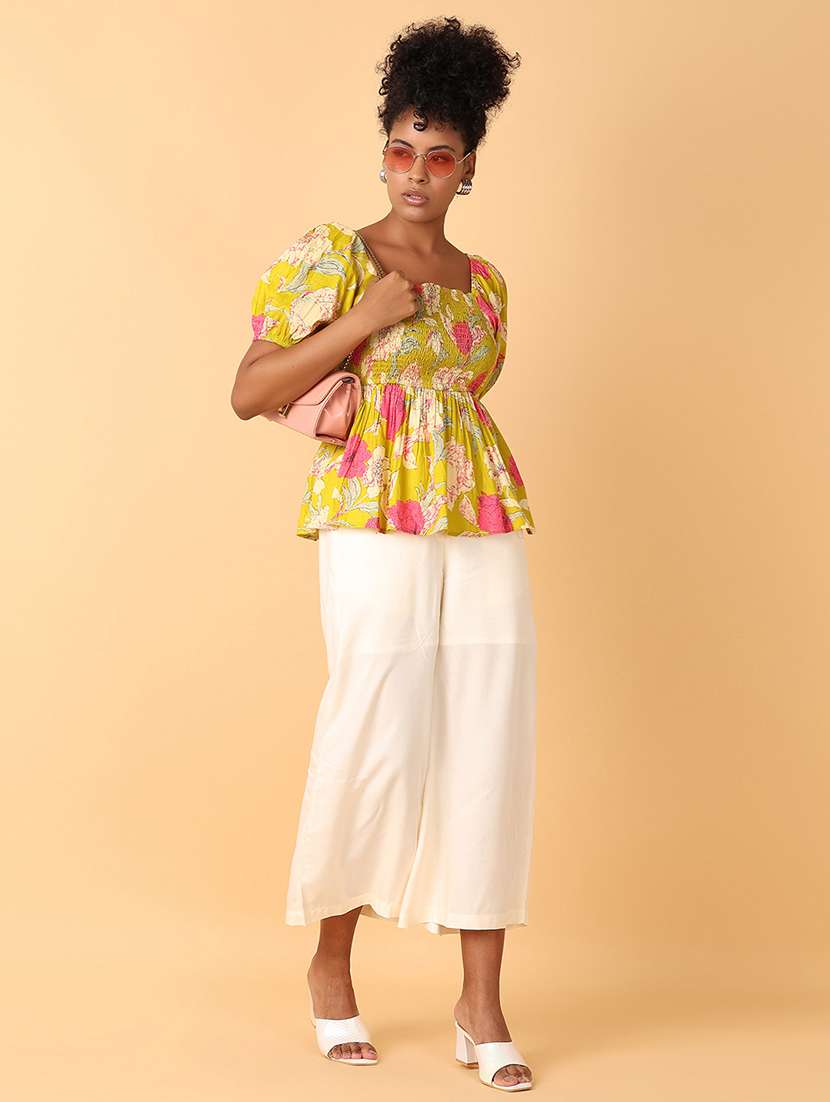 women floral printed square neck peplum top - 21333776 -  Standard Image - 4