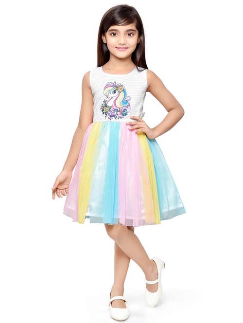 girls white net frock