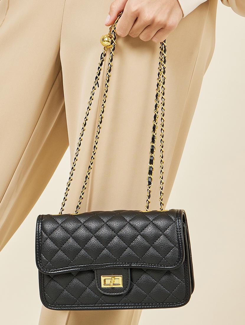 women black leatherette handbag - 21334341 - Standard Image - 4