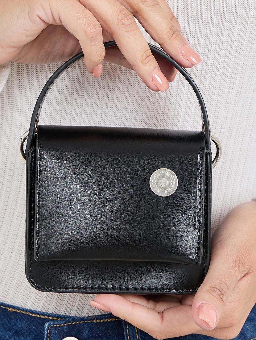 women black leatherette handbag - 21334342 - Standard Image - 4
