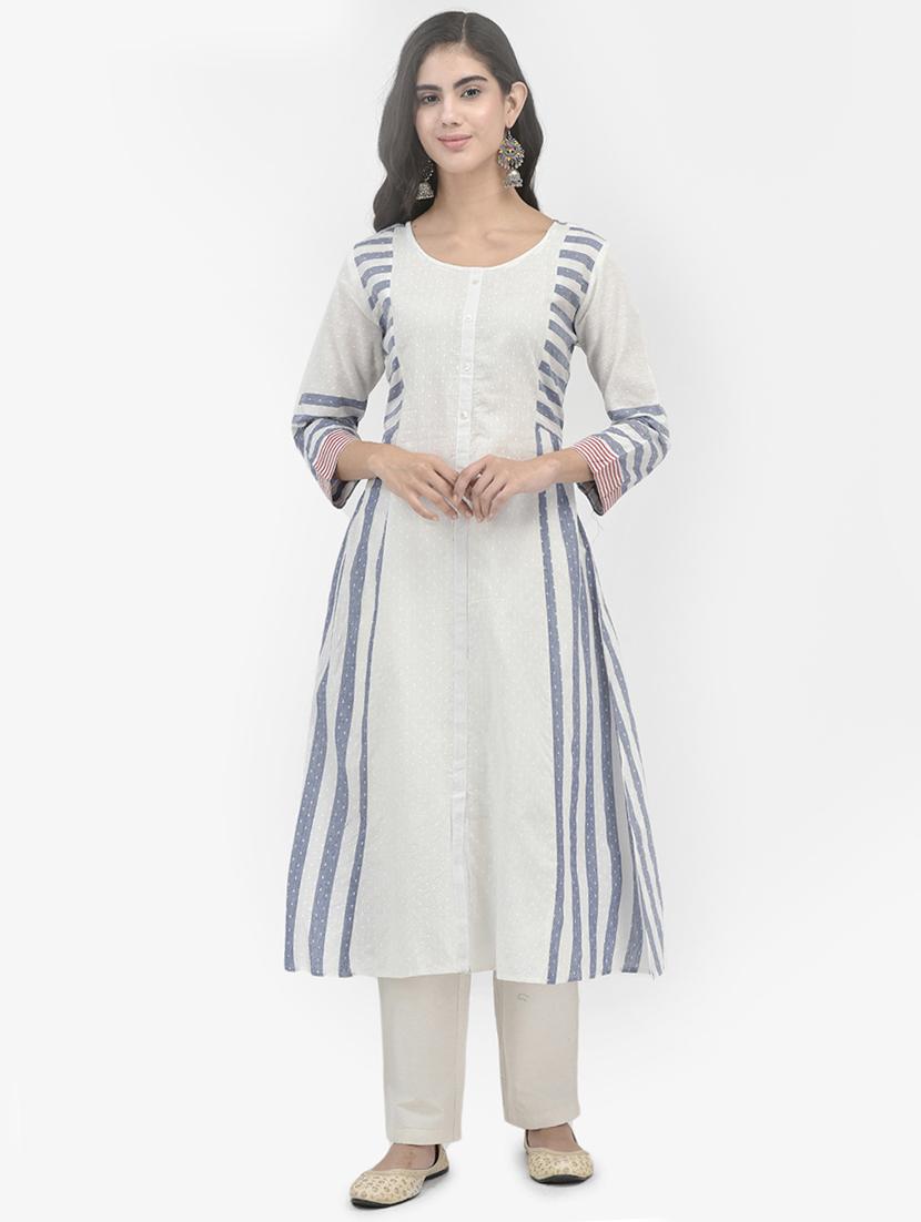 women three quarter sleeve a-line kurta - 21334355 - Zoom Image - 0