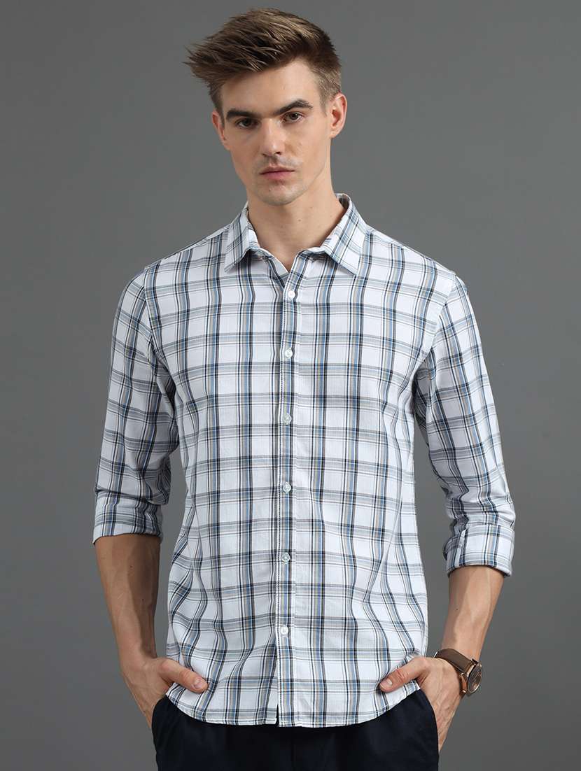 men checkered casual shirt