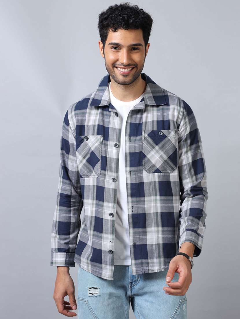 men checkered casual shirt