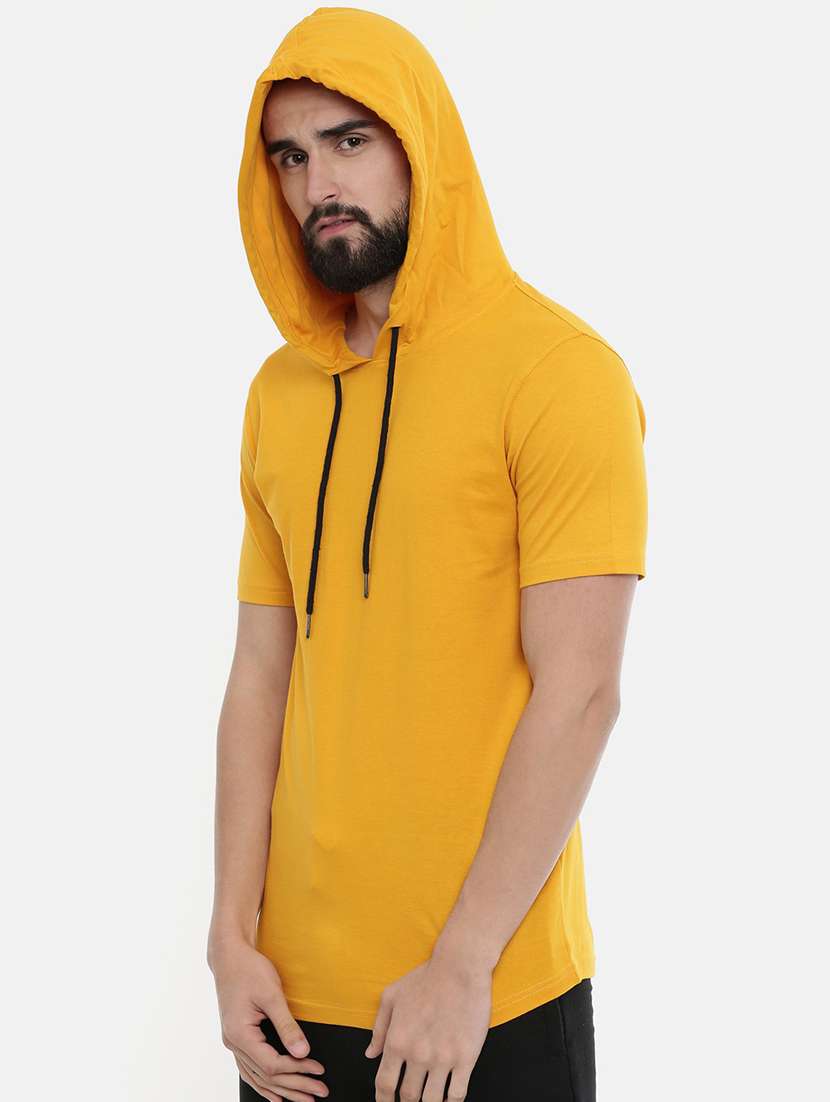 men plain hood neck t-shirt - 21334956 - Standard Image - 1