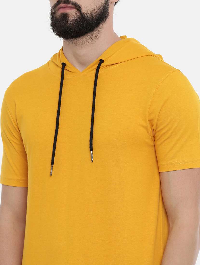 men plain hood neck t-shirt - 21334956 - Standard Image - 4