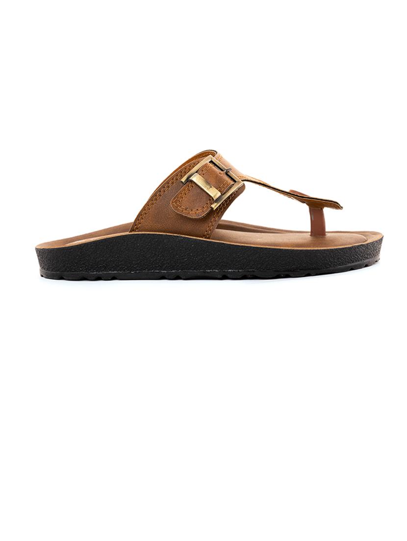 brown synthetic & mesh slip on sandals - 21335401 -  Standard Image - 1