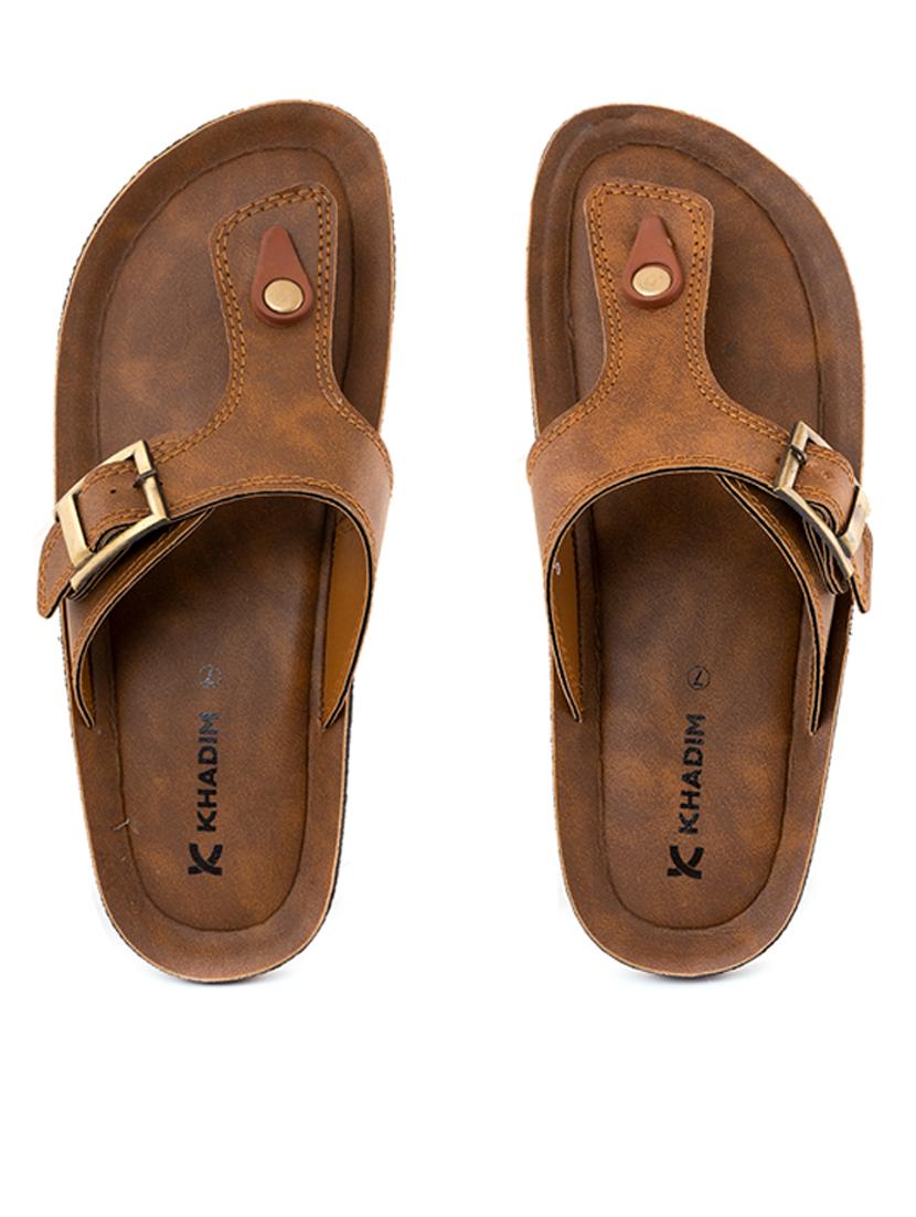 brown synthetic & mesh slip on sandals - 21335401 - Standard Image - 4