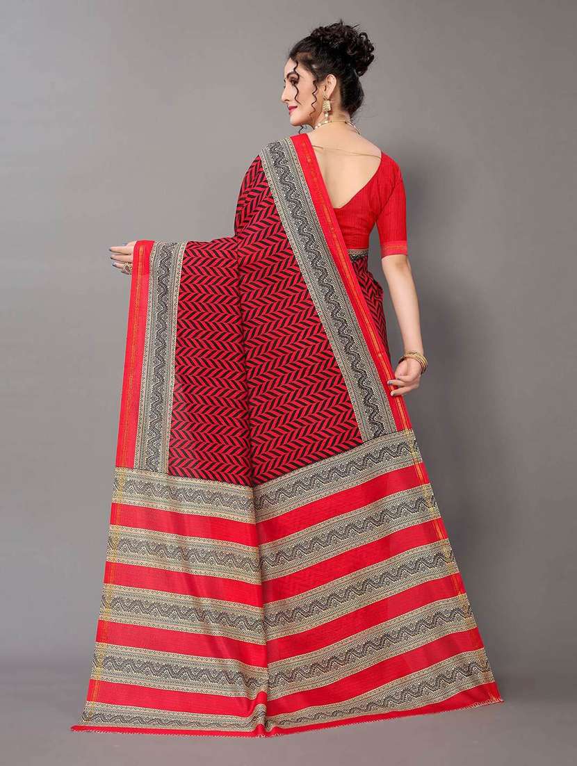 women maroon chevron printed saree - 21336955 - Standard Image - 1