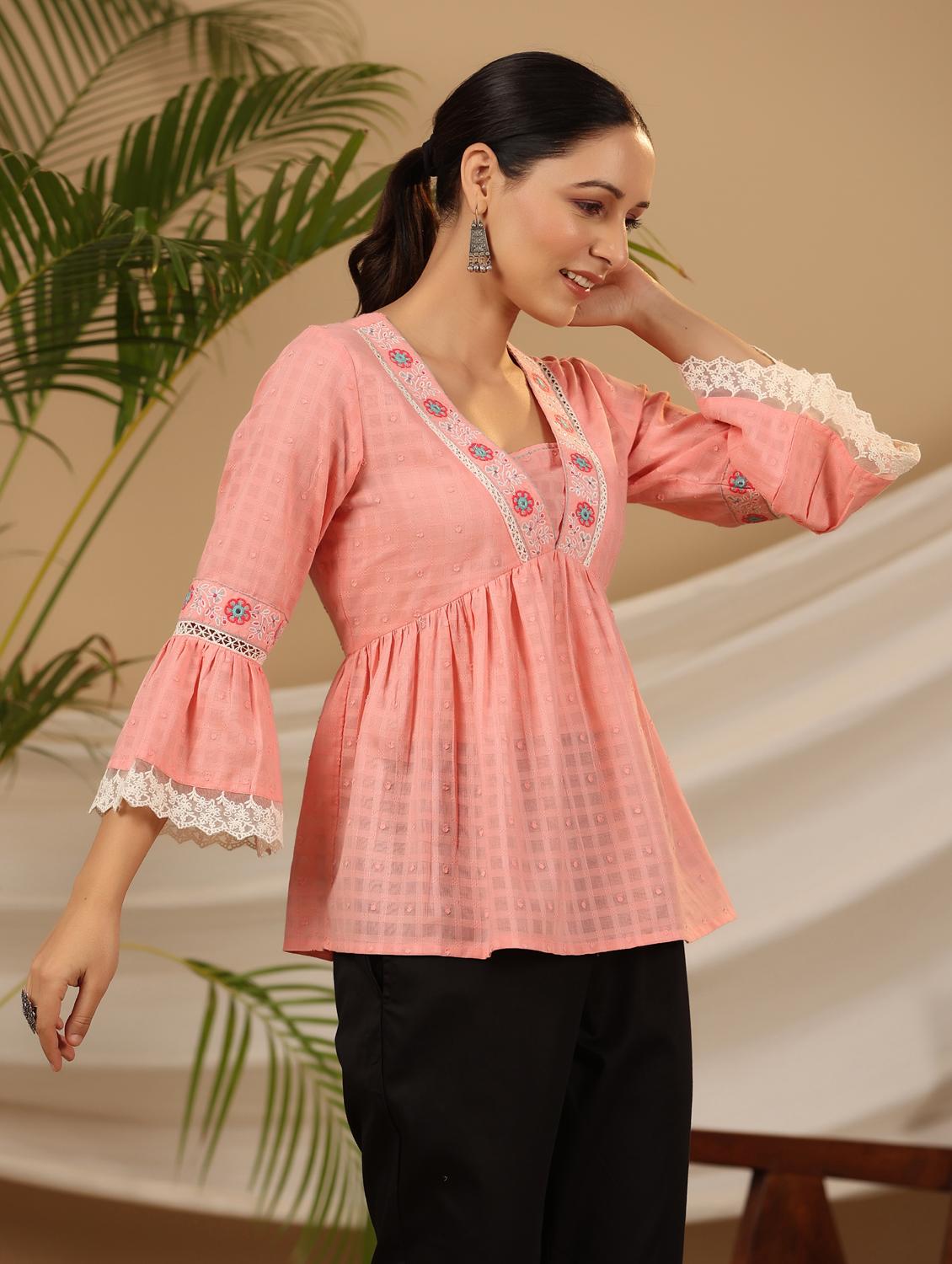 women embroided detailed flared tunic - 21337625 - Standard Image - 1
