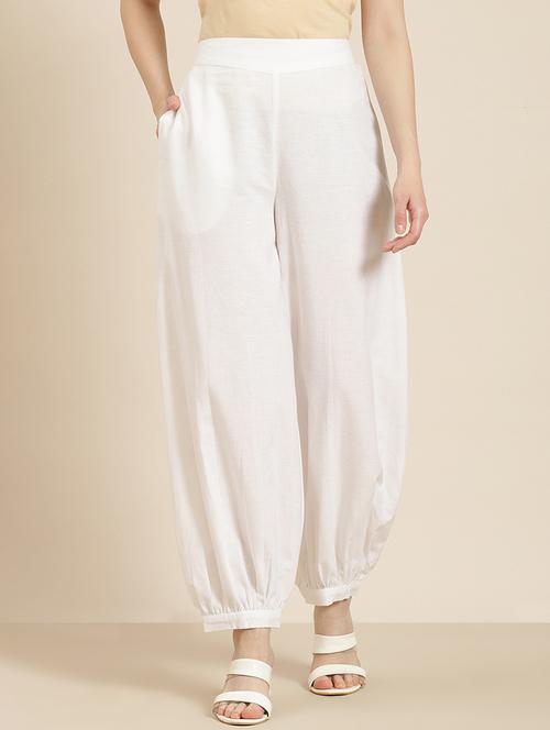 women white cotton harem pants - 21337633 - Standard Image - 0