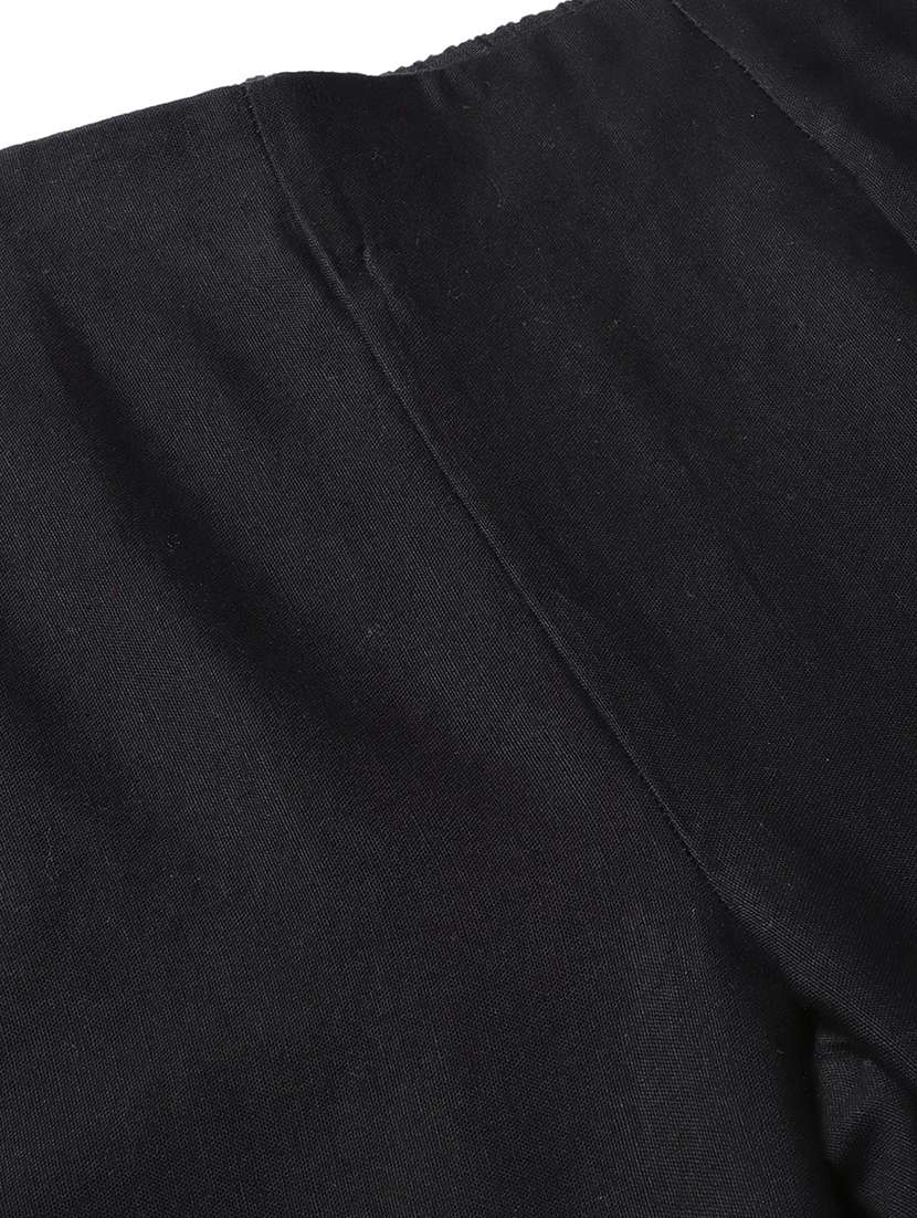 black cotton straight tapered pant - 21337662 -  Standard Image - 4