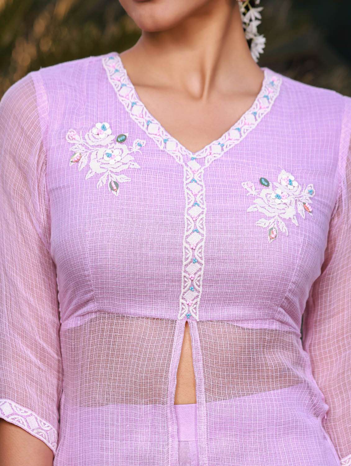 women three quarter sleeve kurta palazzo with dupatta set - 21337703 -  Standard Image - 4