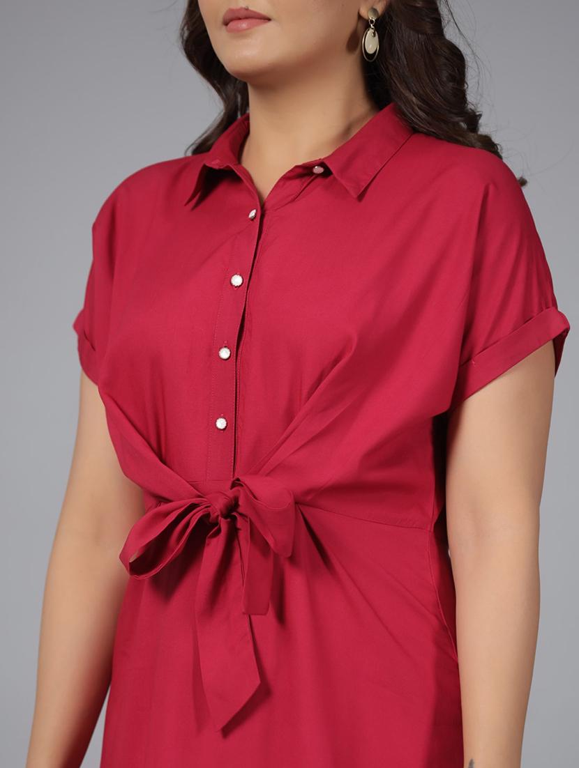 women pink solids a-line dress - 21337754 - Standard Image - 4