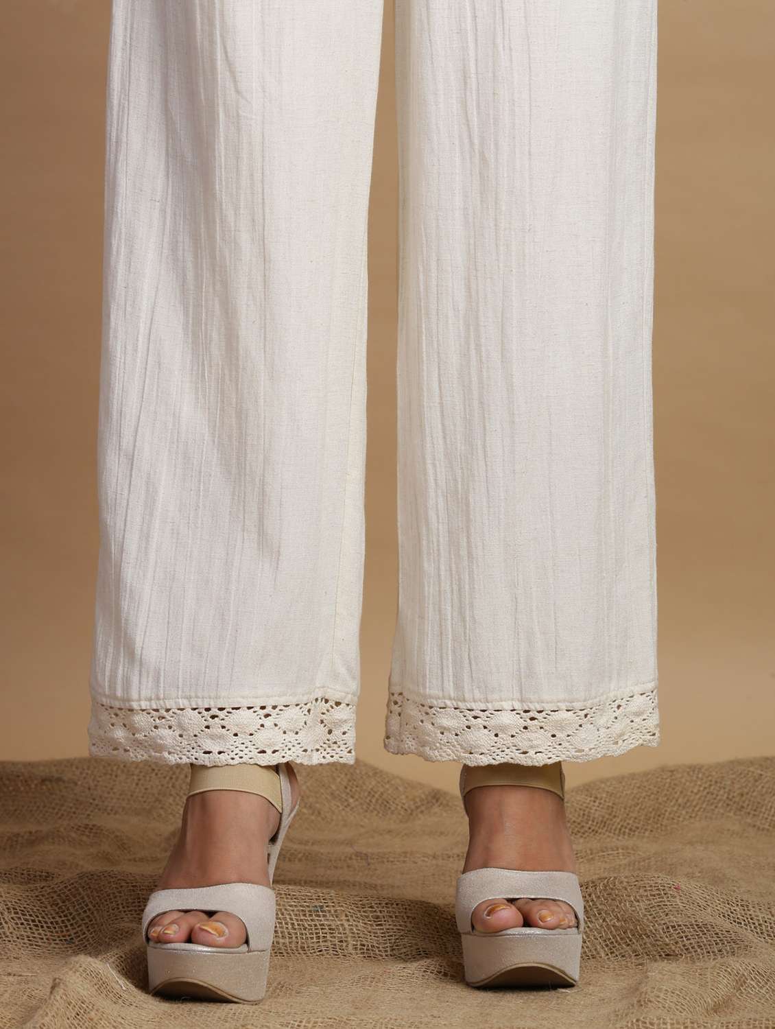 women white solids straight palazzo - 21337802 - Standard Image - 4