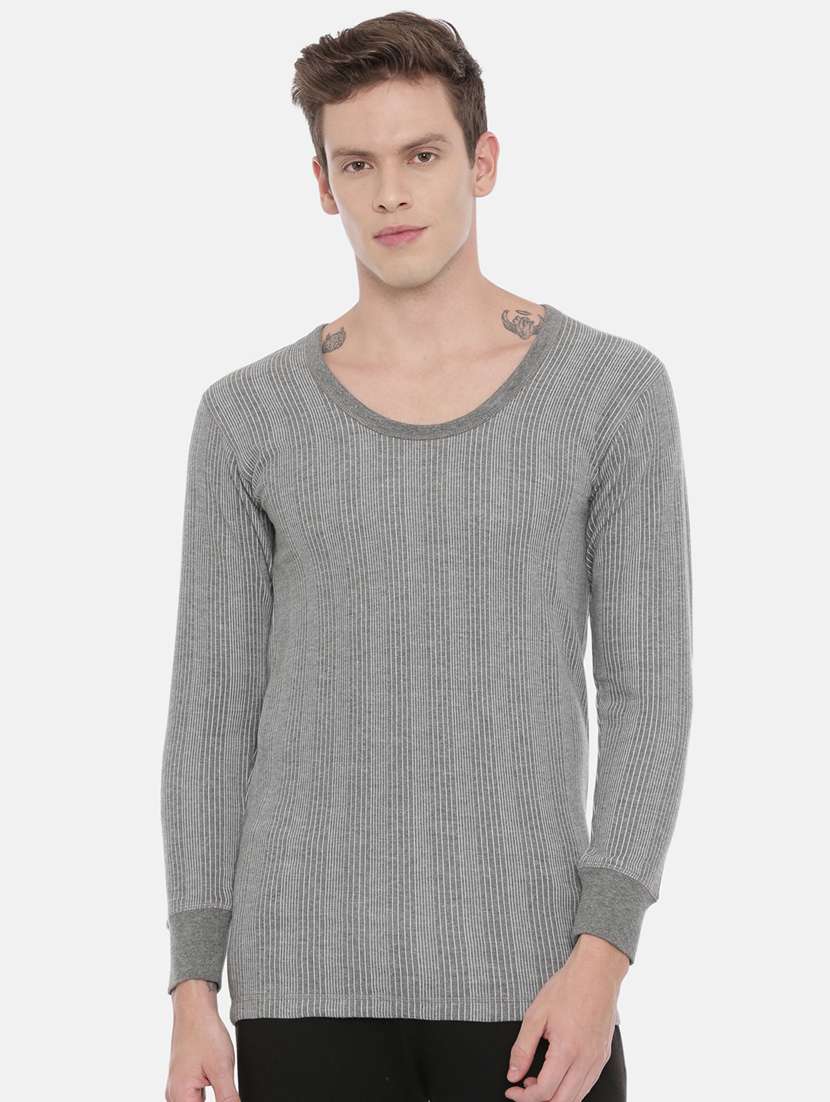 men pack of 2 self design thermal tops - 21338146 -  Standard Image - 1