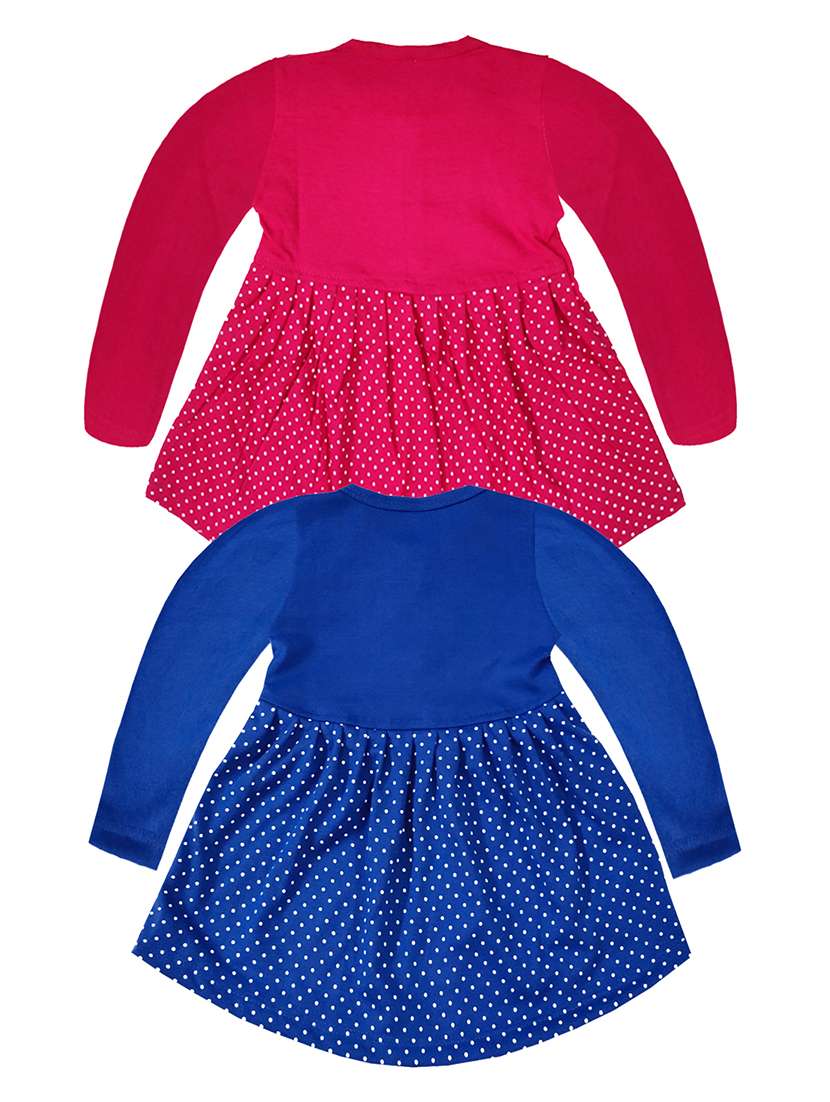 girls multicolored set of 2 printed frock - 21338301 -  Standard Image - 1