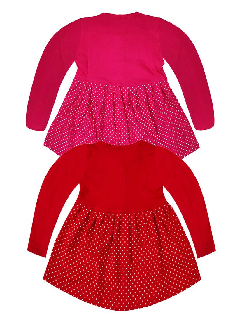 girls multicolored set of 2 printed frock - 21338302 -  Standard Image - 1