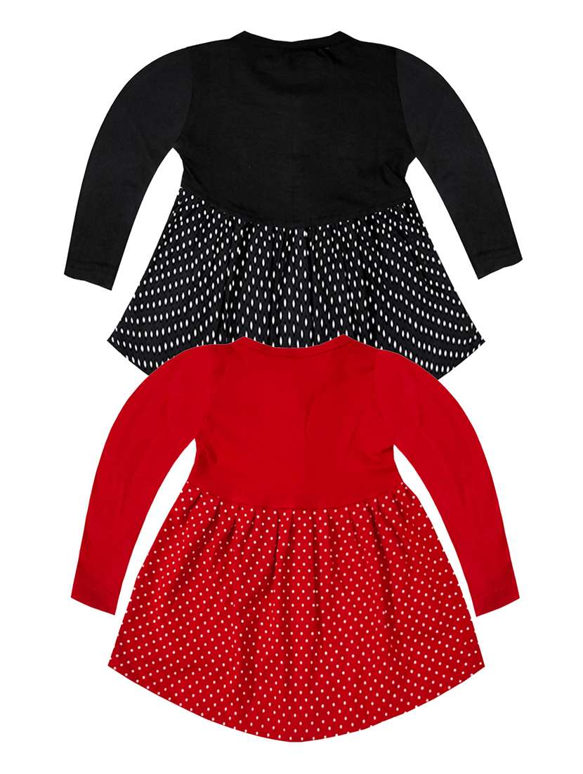 girls multicolored set of 2 printed frock - 21338305 -  Standard Image - 1