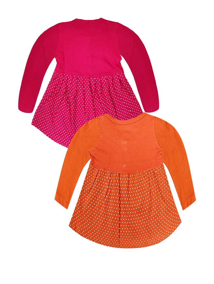 pack of 2 printed cotton blend frock - 21338325 -  Standard Image - 1