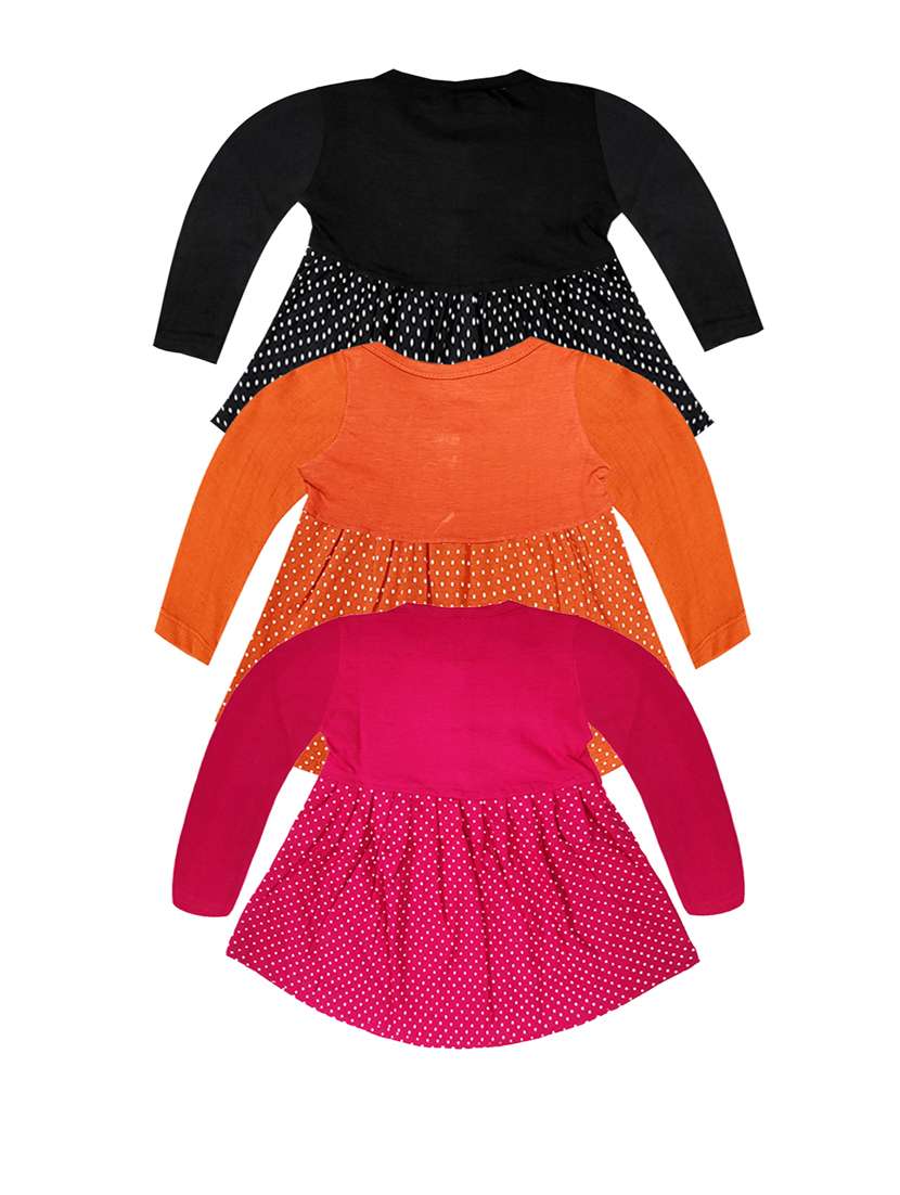 pack of 3 printed cotton blend frock - 21338366 -  Standard Image - 1