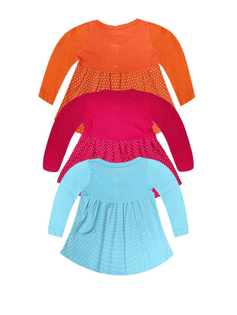 pack of 3 printed cotton blend frock - 21338367 -  Standard Image - 1
