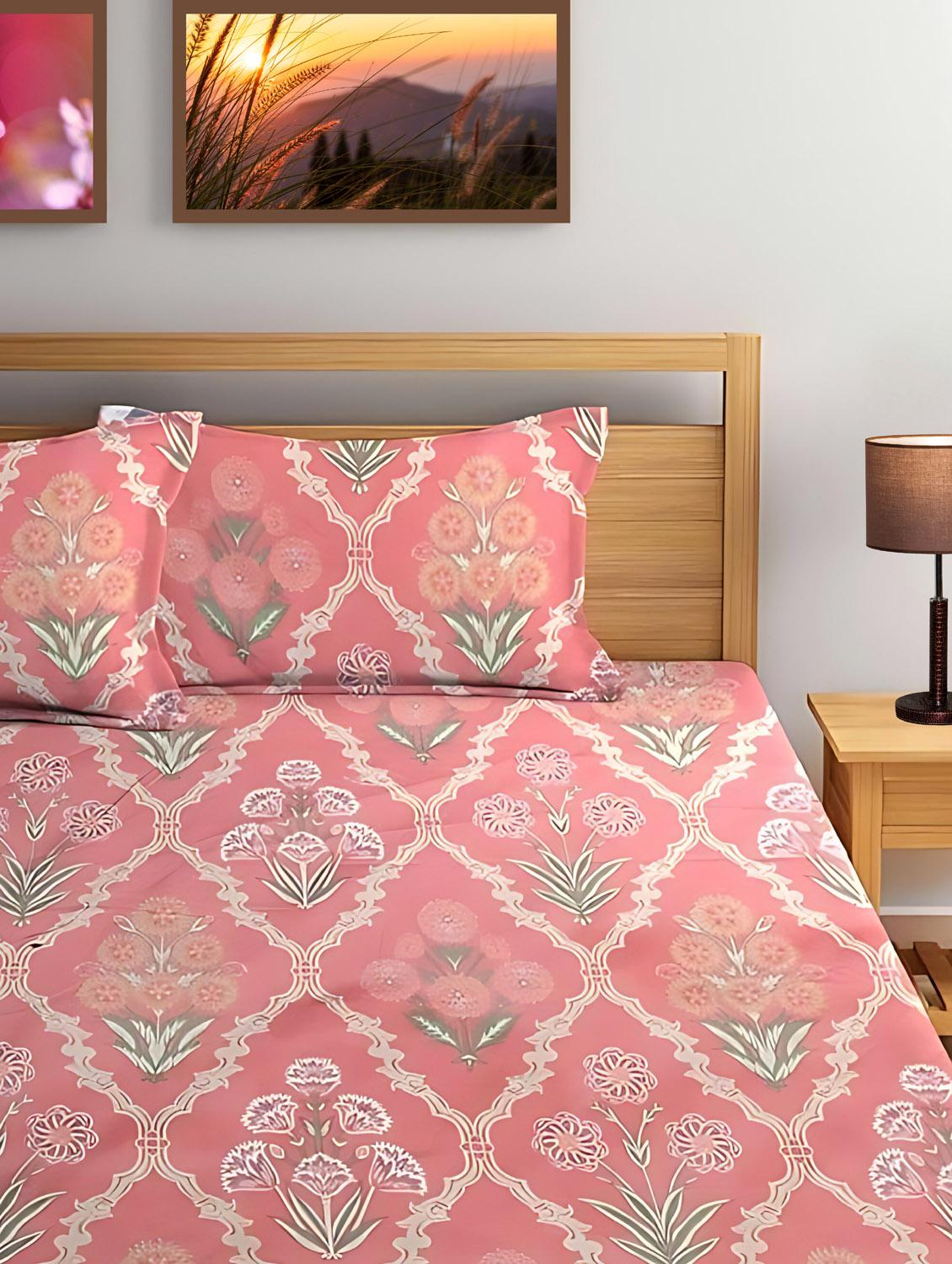 the bedilco microfiber soft cotton king bedsheet for double bed, king size 90 inches x 100 inches with 2 pillow covers - 21338386 -  Standard Image - 1