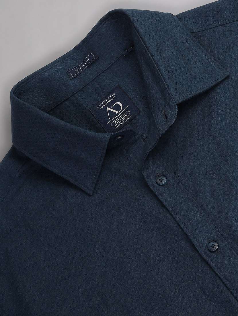 men blue cotton casual shirt - 21338391 -  Standard Image - 4