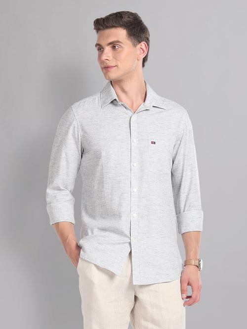 men long sleeve solid casual shirt - 21338396 - Standard Image - 0