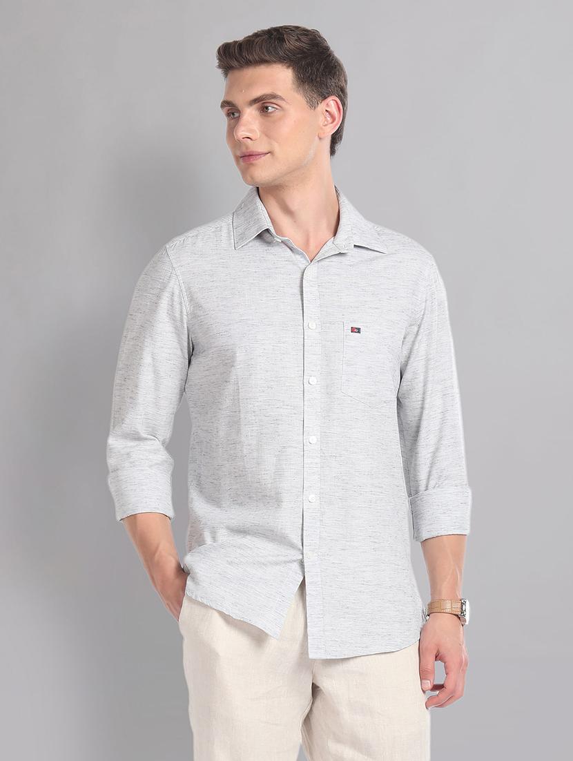 men long sleeve solid casual shirt - 21338396 - Zoom Image - 0