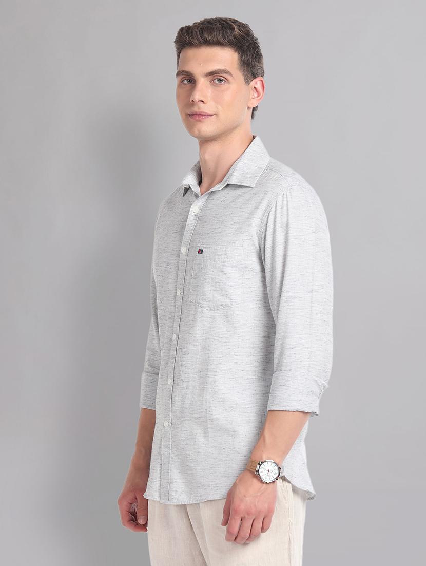 men long sleeve solid casual shirt - 21338396 - Standard Image - 1