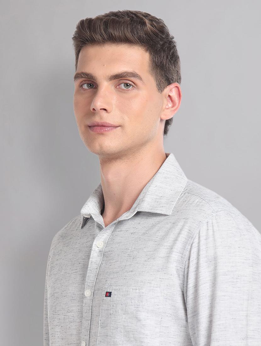 men long sleeve solid casual shirt - 21338396 - Standard Image - 4