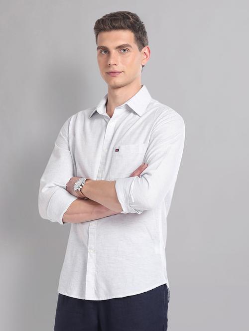 men white cotton casual shirt - 21338397 -  Standard Image - 0